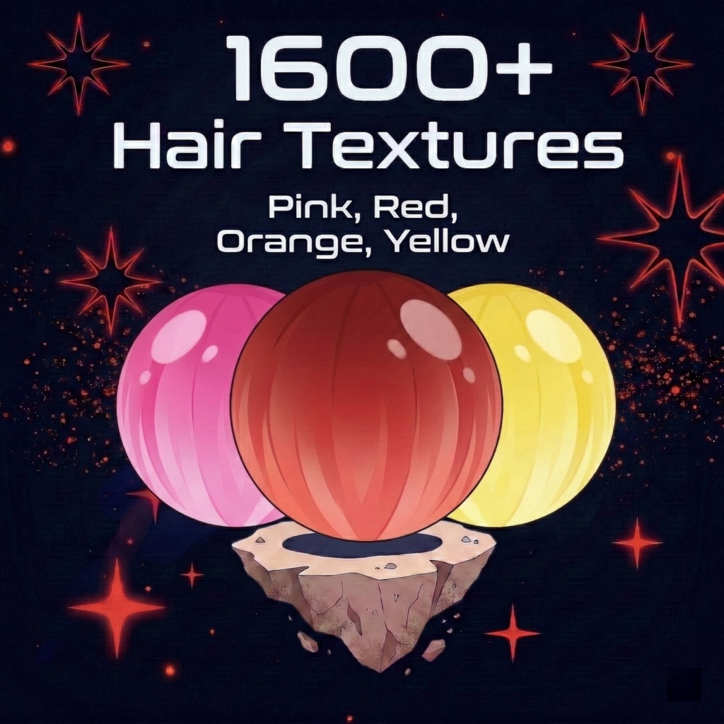 1600+ Hair Textures | Pink, Red, Orange, Yellow