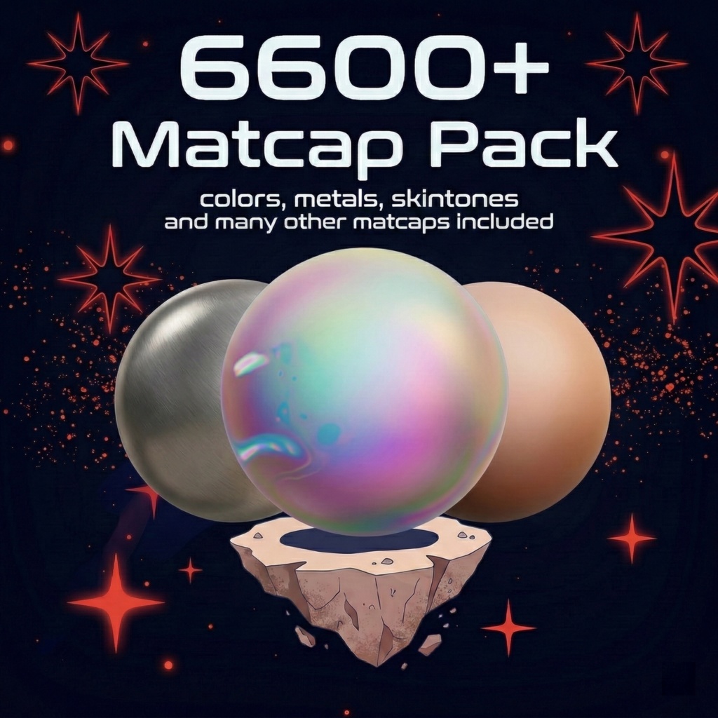 6600+ Matcap Pack | Colors, Metals, Skin Tones,...