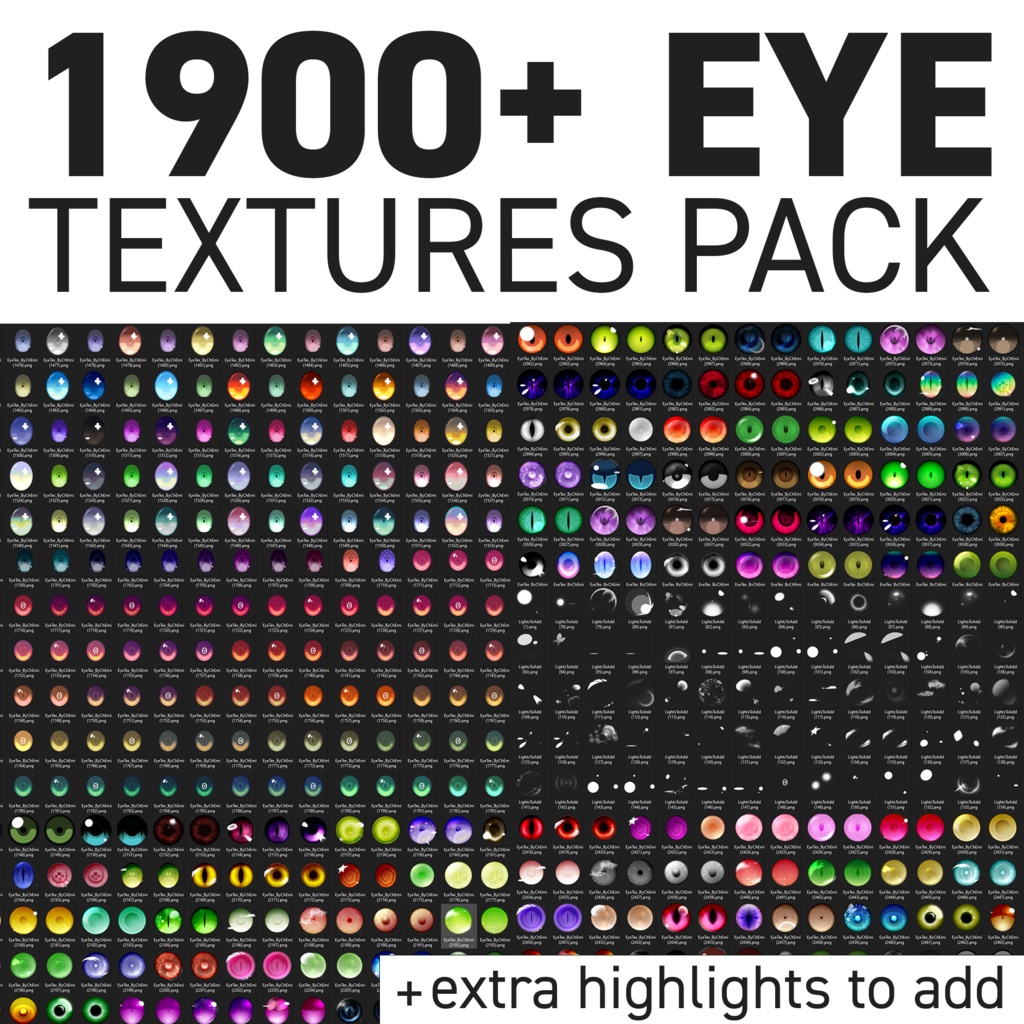 1900+ Anime Style Eye Textures + extra Highlights - chemicalemi - BOOTH