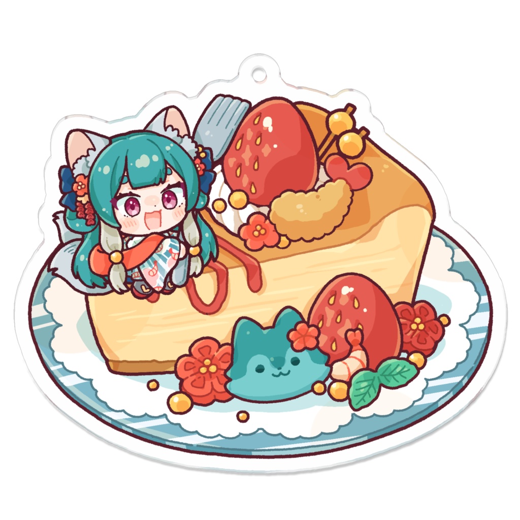おおかみのチーズケーキアクリルキーホルダー