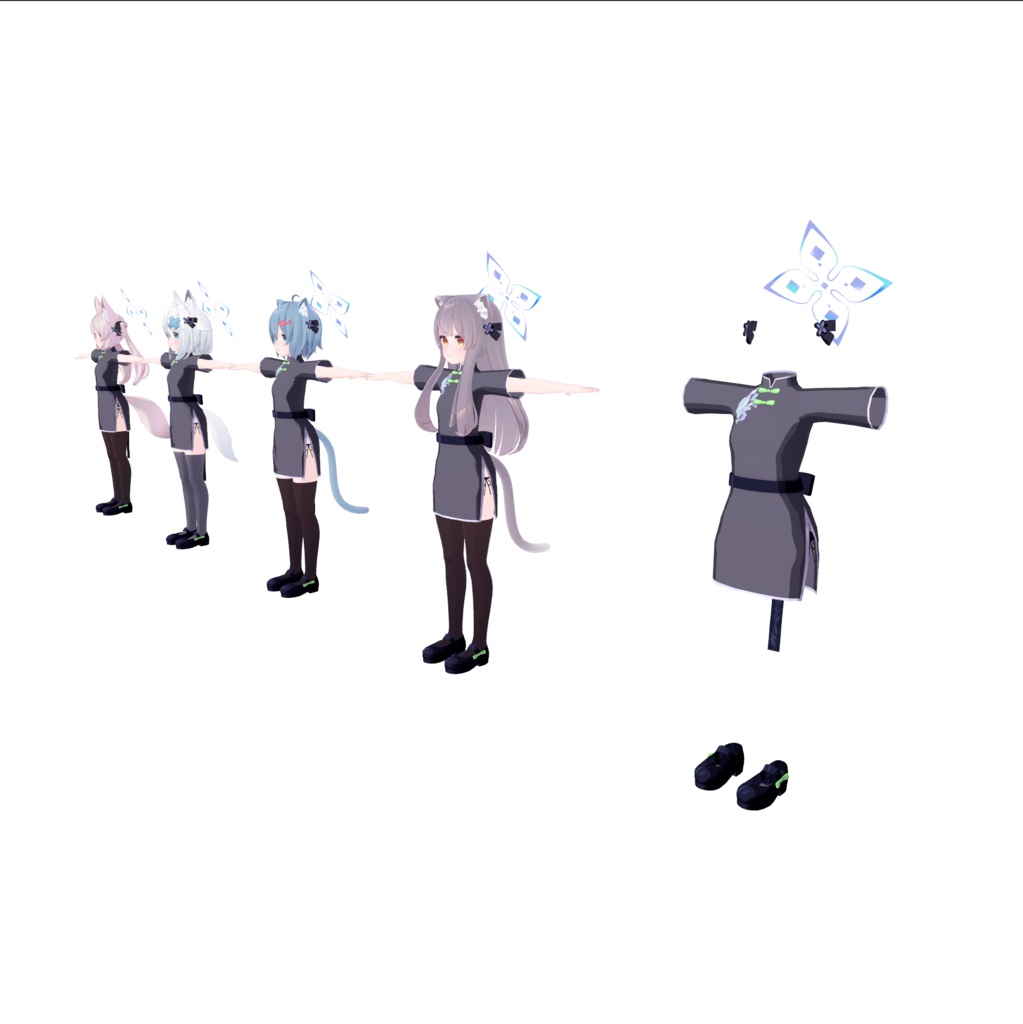 【VRChat向け】シュン(幼女)の服【3Dモデル】【こまどアバター対応】