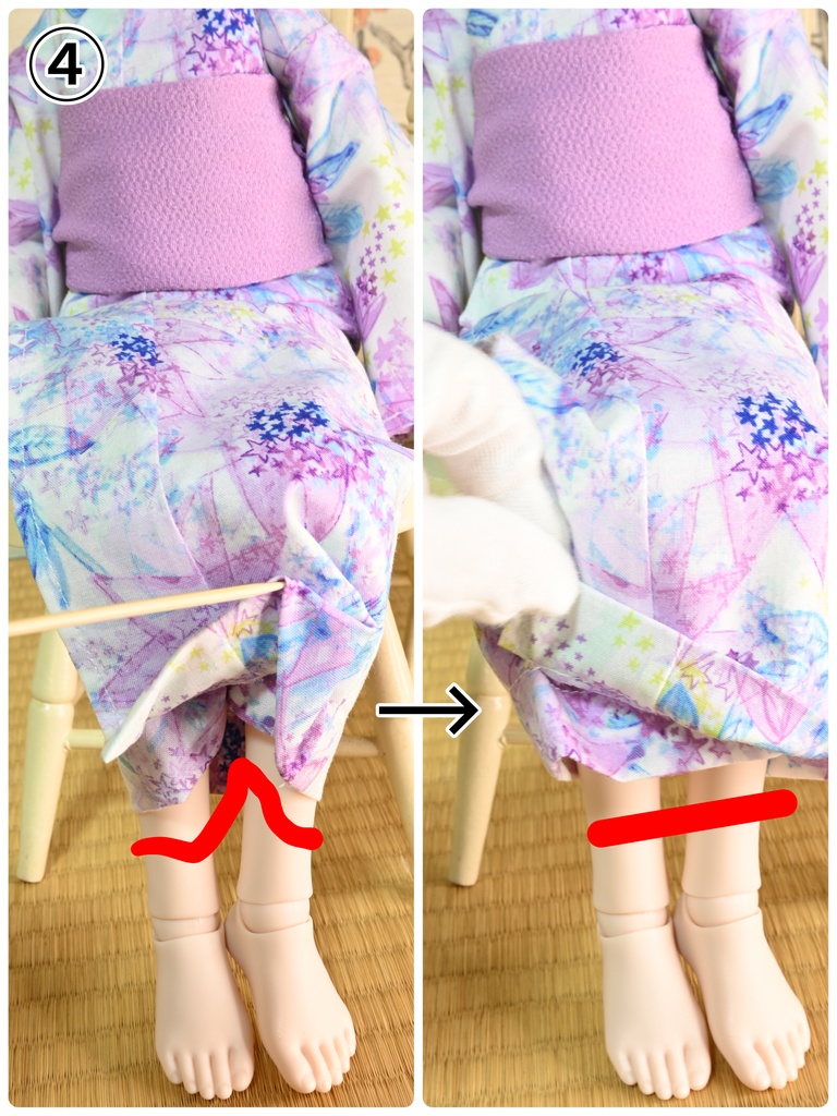 はだけない和服のコツ【足から履くタイプ】