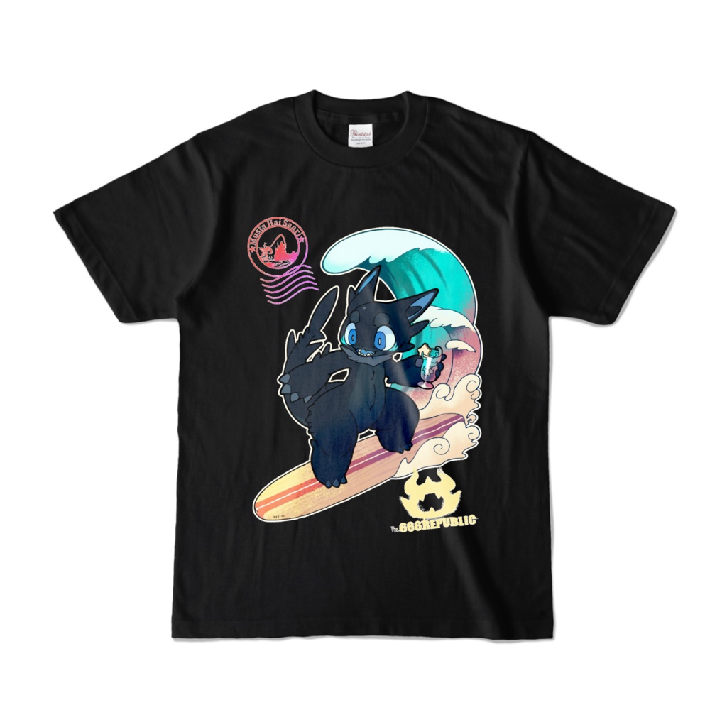黒鮫竜カラーTシャツ【ブルーシャークウェーブ】