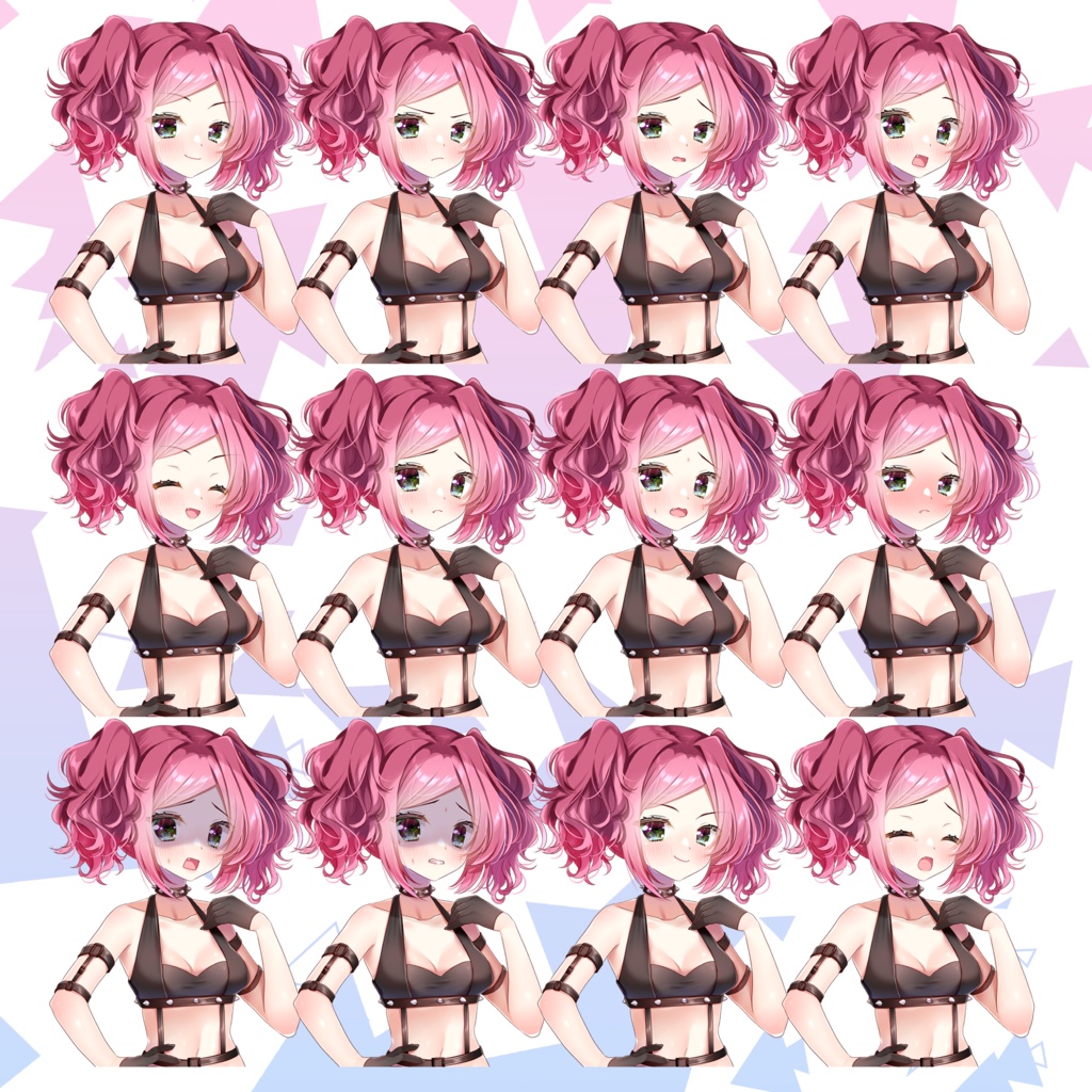 【立ち絵素材02】ストリート系の女の子【表情差分12種】