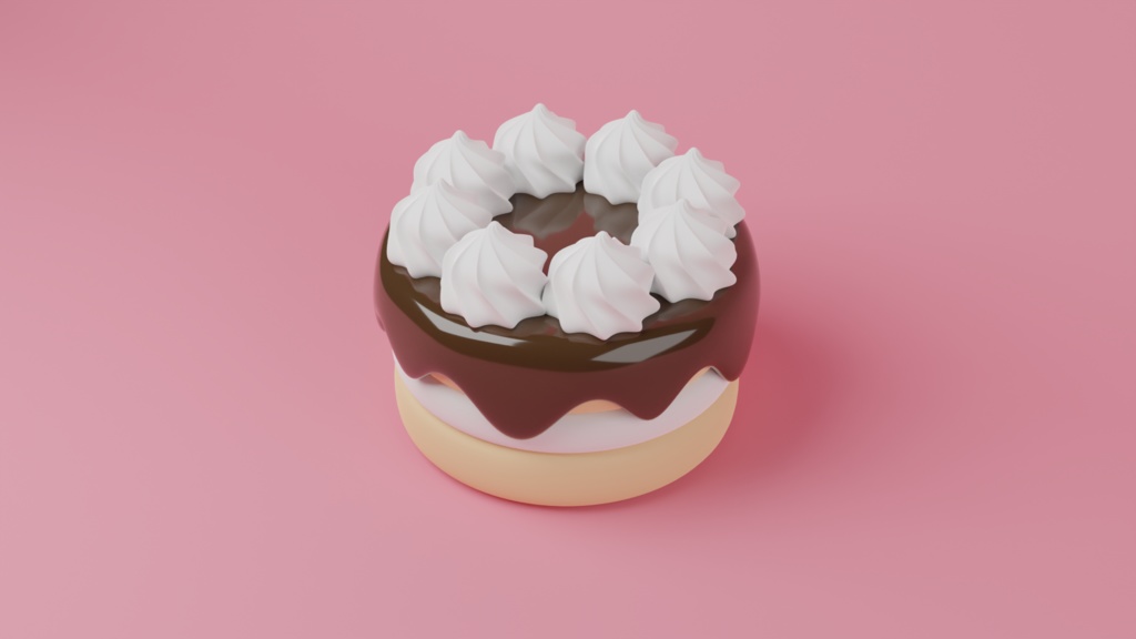 チョコケーキ/3Dモデル/blenderデータ