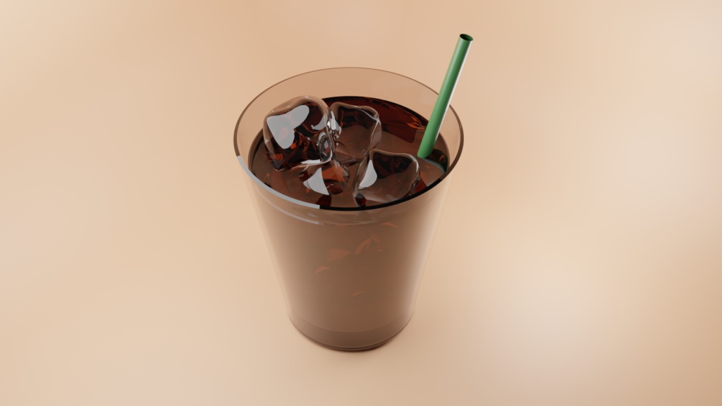 アイスコーヒー/3Dモデル/blenderデータ