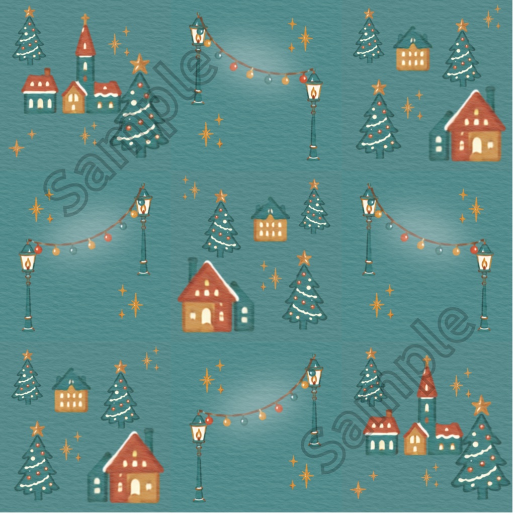【感興】クリスマス|和の色のデザインペーパー 5種