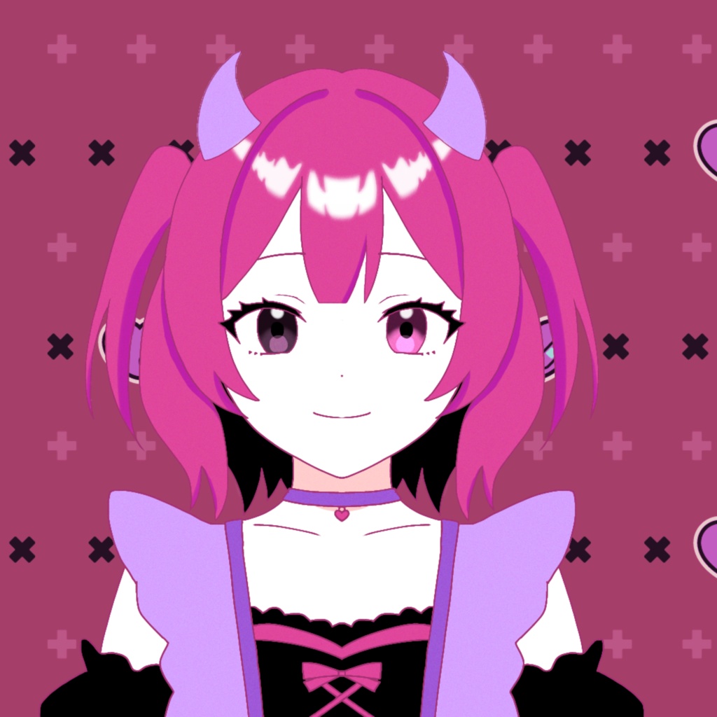 悪魔メイドの女の子(パーツ分け済イラスト)