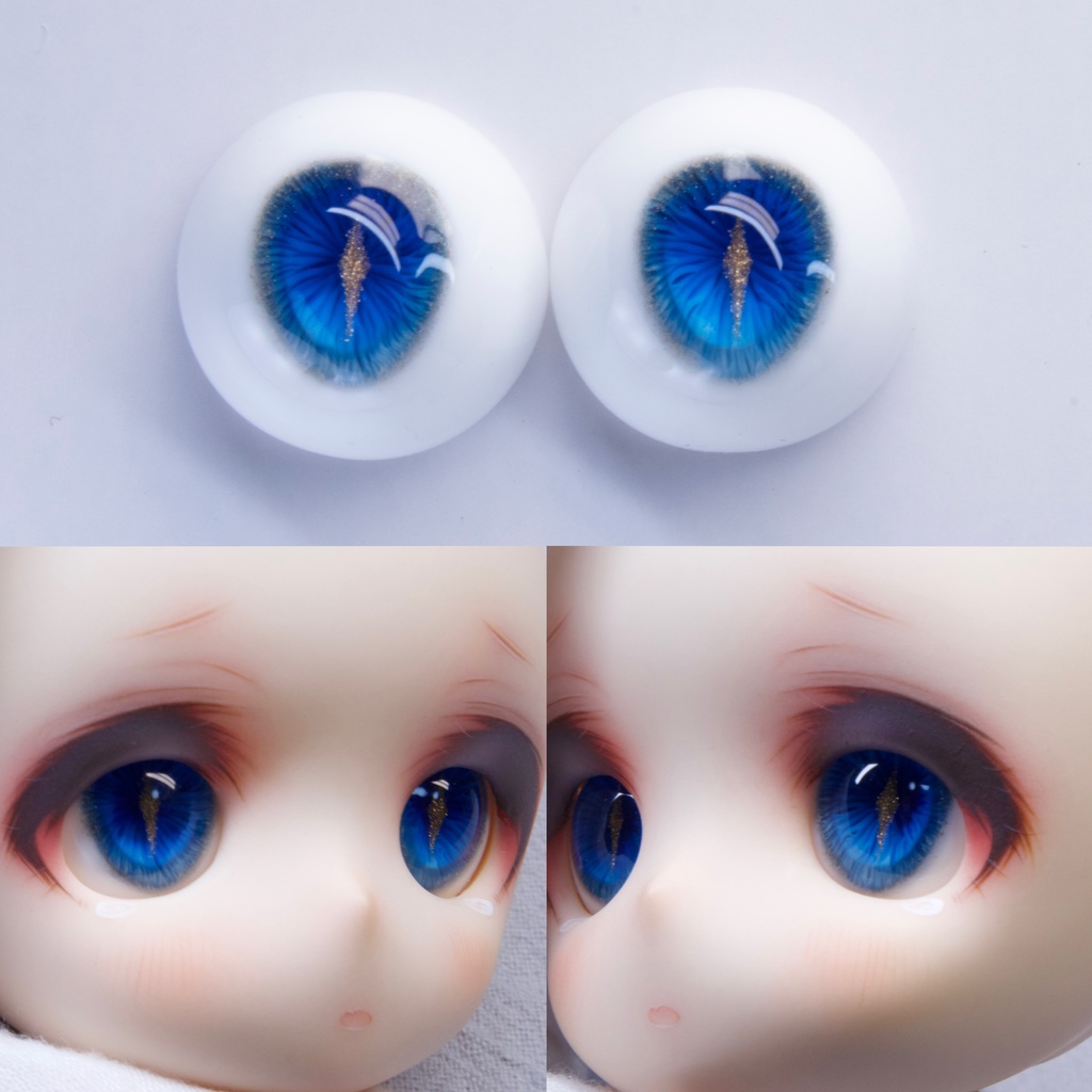 【YIYI】「金瞳宝石」「ブルーサファイア」ドールアイ 14mm/16mm/18mm/20mmレジンアイ BJD MDD