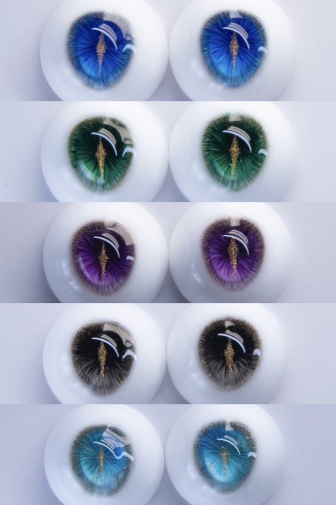 【YIYI】「金瞳宝石」「黒曜石」ドールアイ 14mm/16mm/18mm/20mmレジンアイ BJD MDD