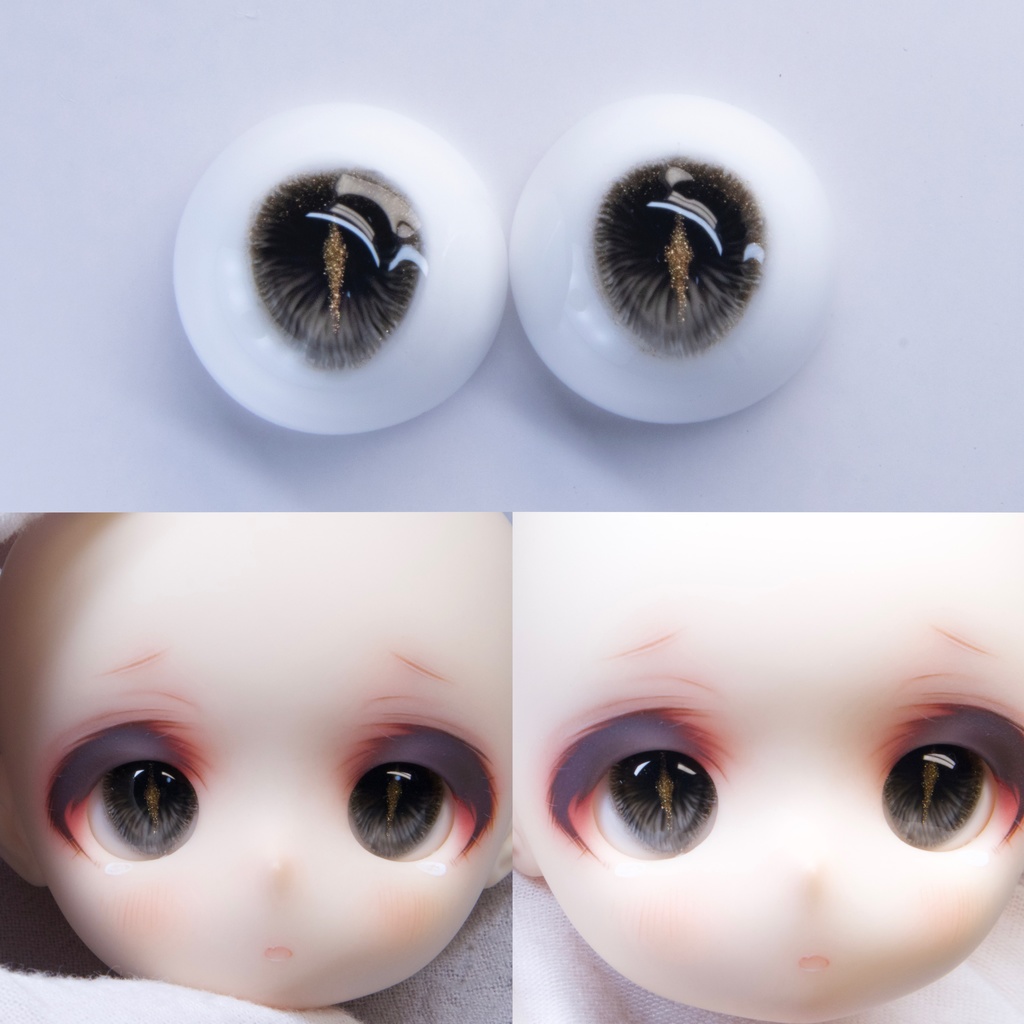 【YIYI】「金瞳宝石」「黒曜石」ドールアイ 14mm/16mm/18mm/20mmレジンアイ BJD MDD