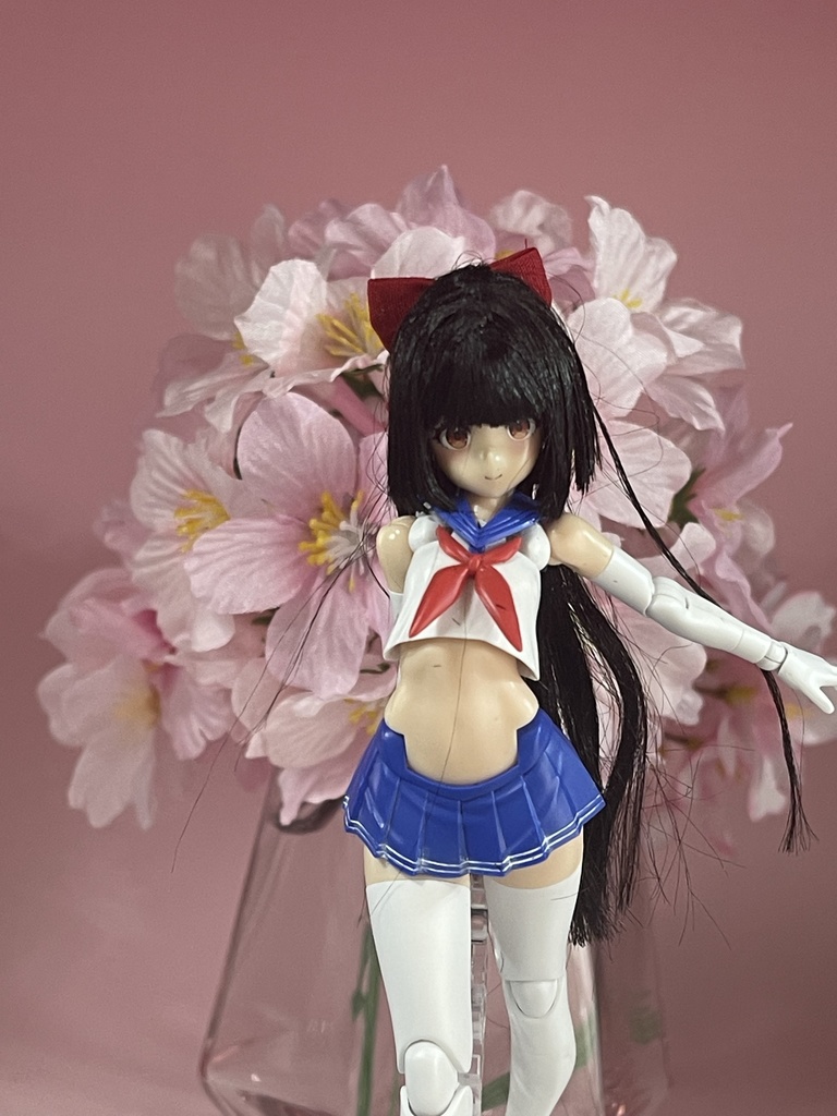 メガミデバイス　バスタードール用ウィッグ　リボン付き