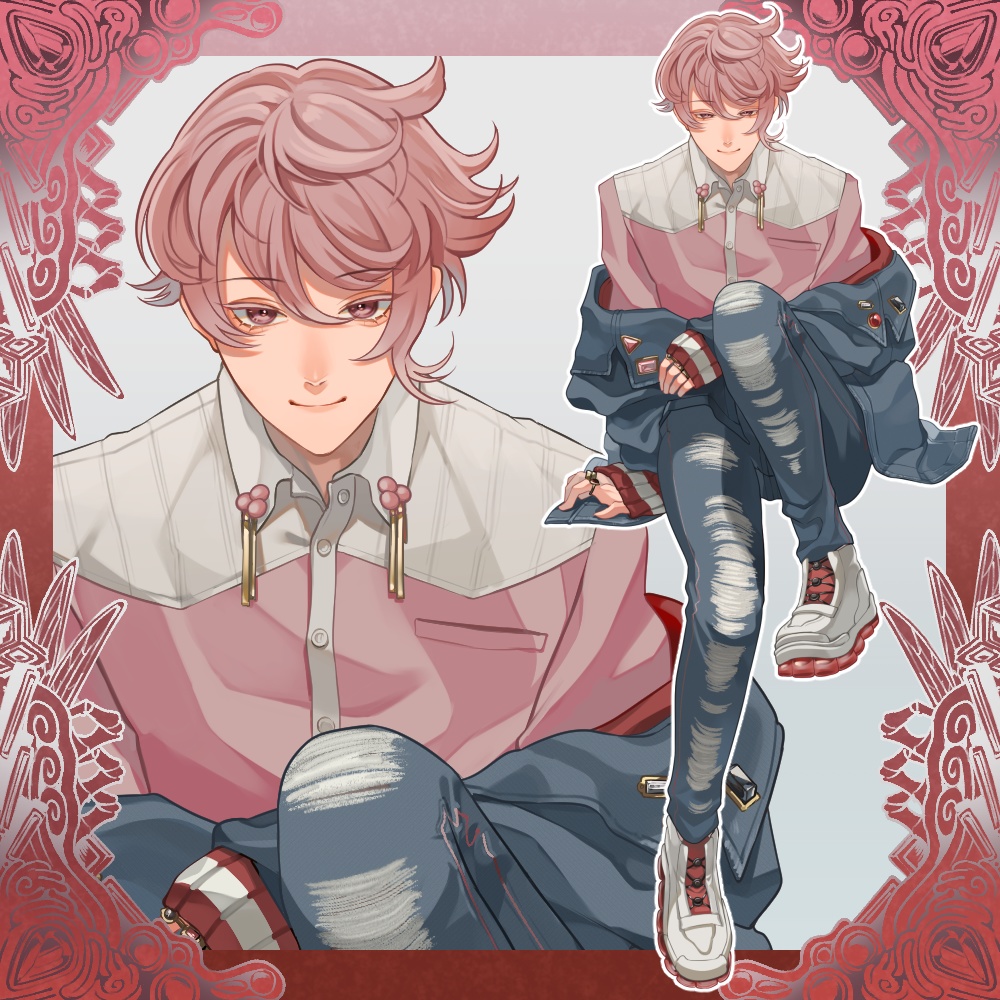 【神話生物イメージ立ち絵】巻き毛の石好きな青年【差分10種】