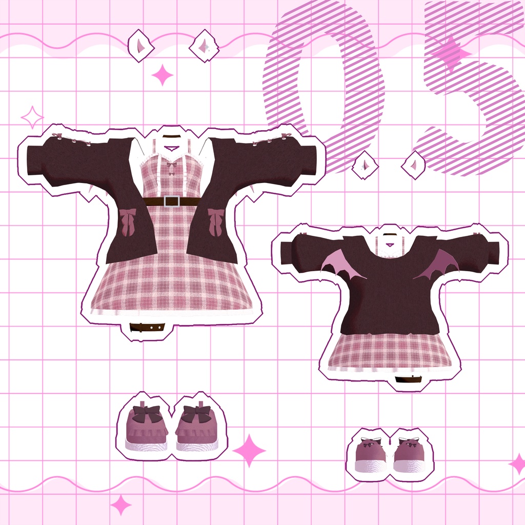 悪魔チェックワンピース