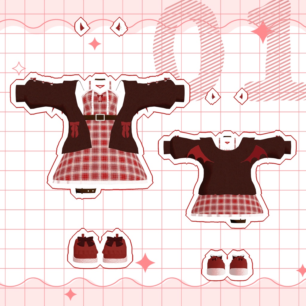 悪魔チェックワンピース