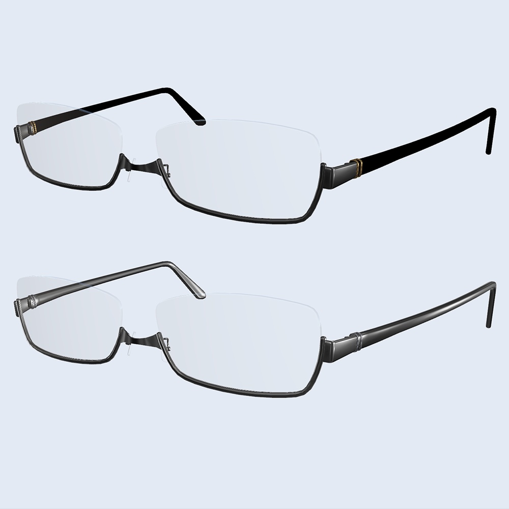 アンダーリム眼鏡(調整用シェイプキー付き)