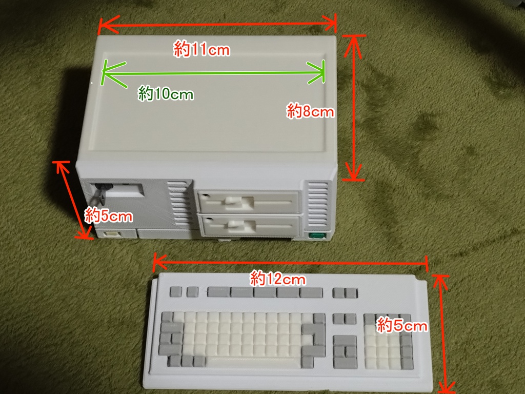 レトロPC風、デジタル置き時計台(番号286V風)
