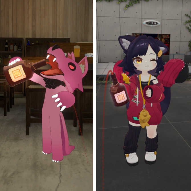 【Bar Bostank】公式3Dグッズ「Whiskey Bottle & タンブラー」 (VRChatアバター&ワールド対応)