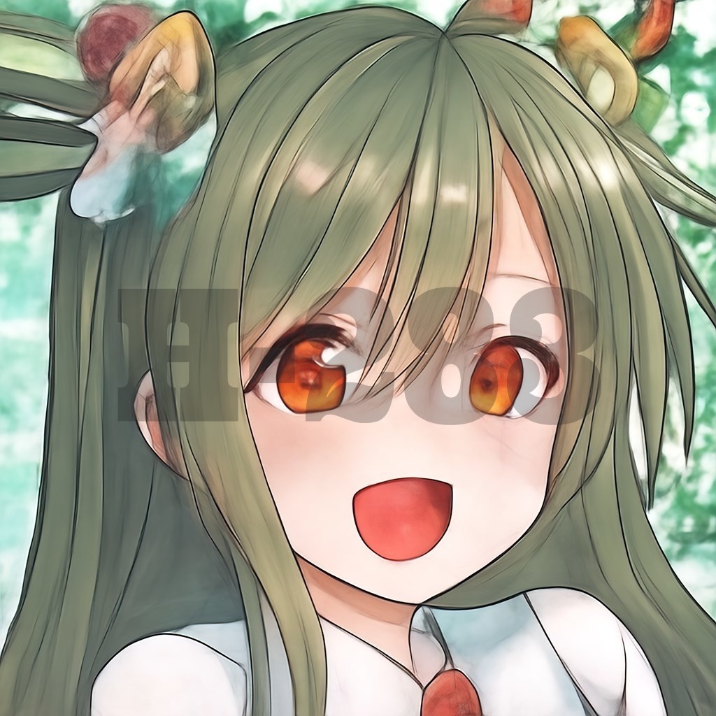 【商用利用可能】AIアニメガール『緑』(下書き以外は透過済み5セット)