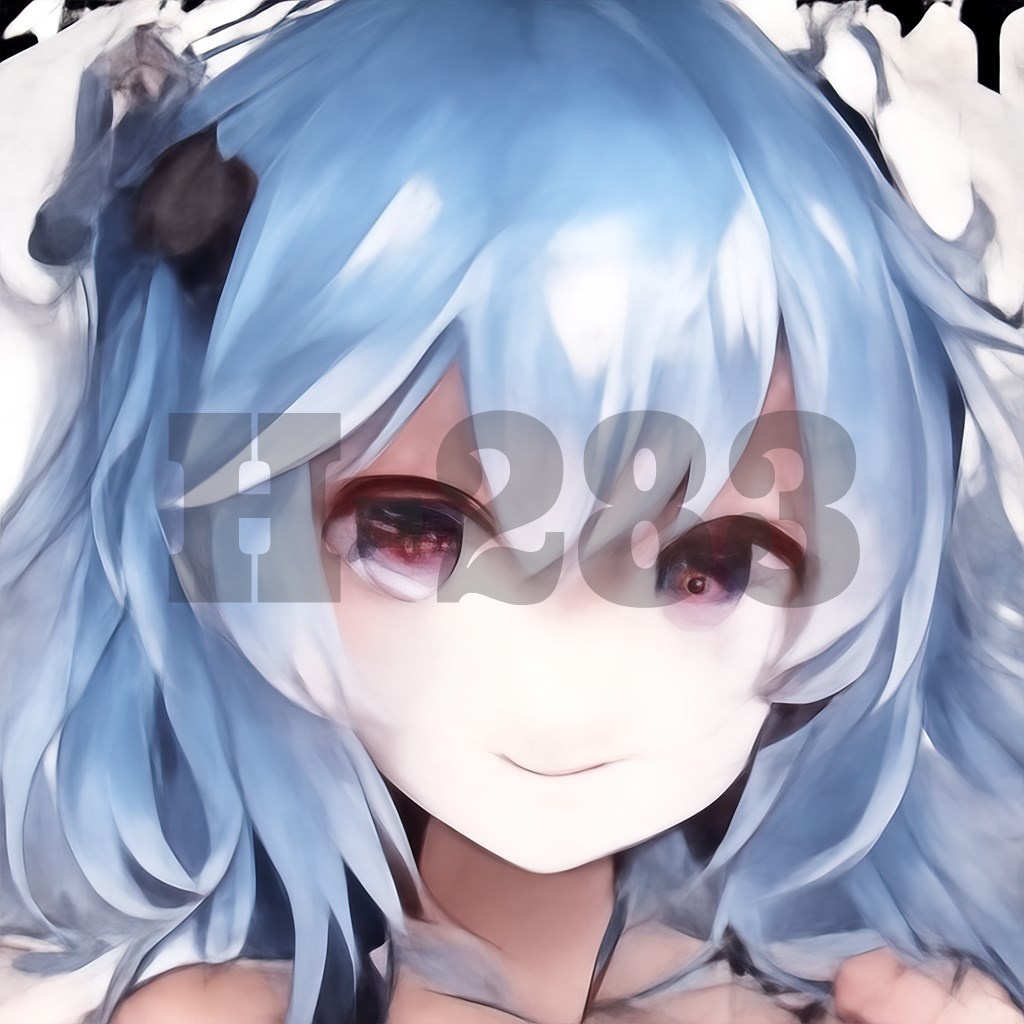 【商用利用可能】AIアニメガール『青』(下書き以外は透過済み5セット)