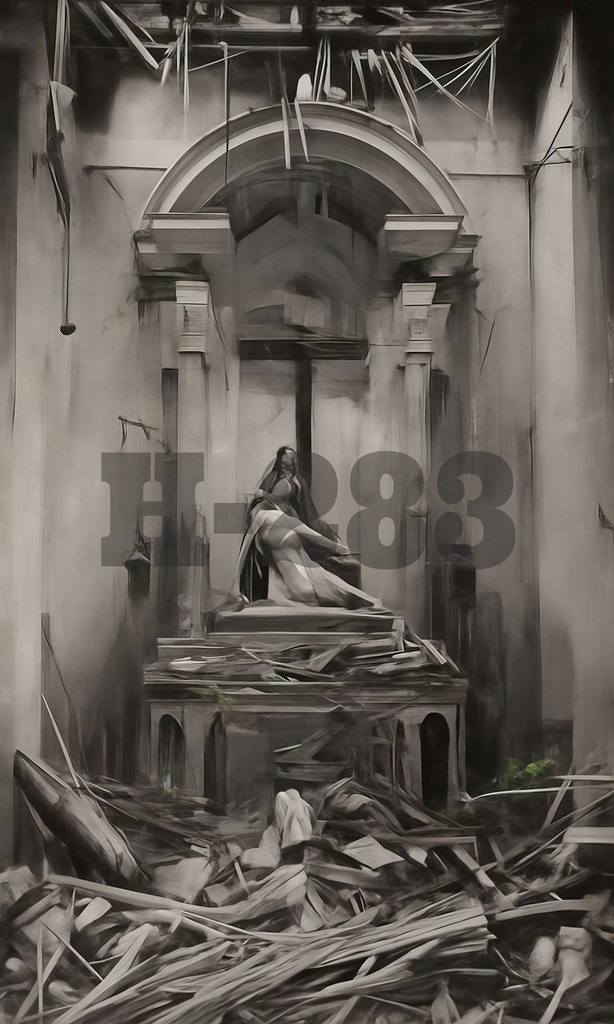 AIアートバックグラウンド『廃墟』vol.1