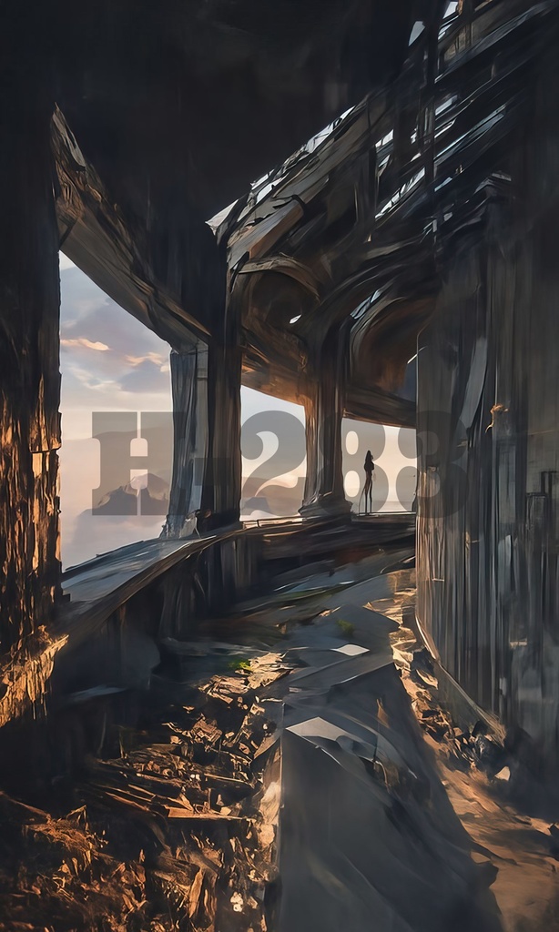 AIアートバックグラウンド『廃墟』vol.1
