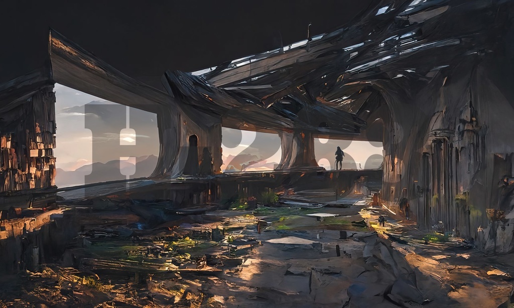 AIアートバックグラウンド『廃墟』vol.1