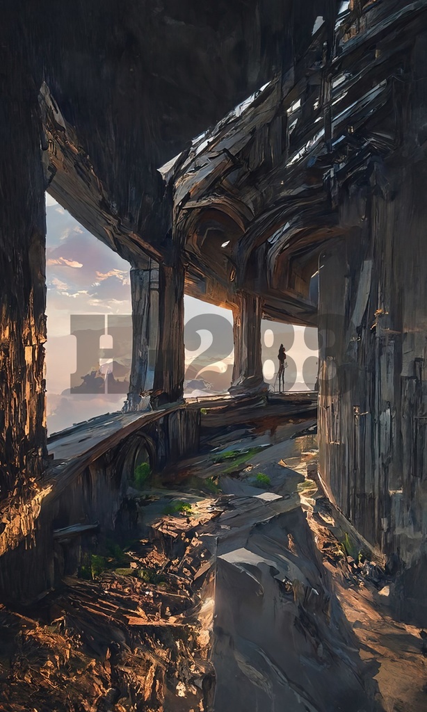 AIアートバックグラウンド『廃墟』vol.1