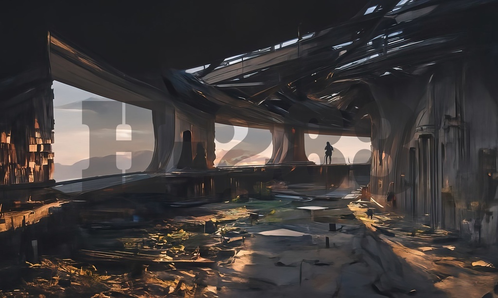 AIアートバックグラウンド『廃墟』vol.1