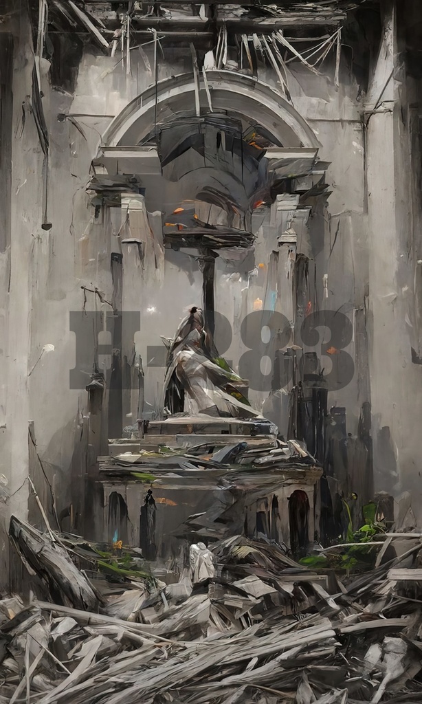 AIアートバックグラウンド『廃墟』vol.1