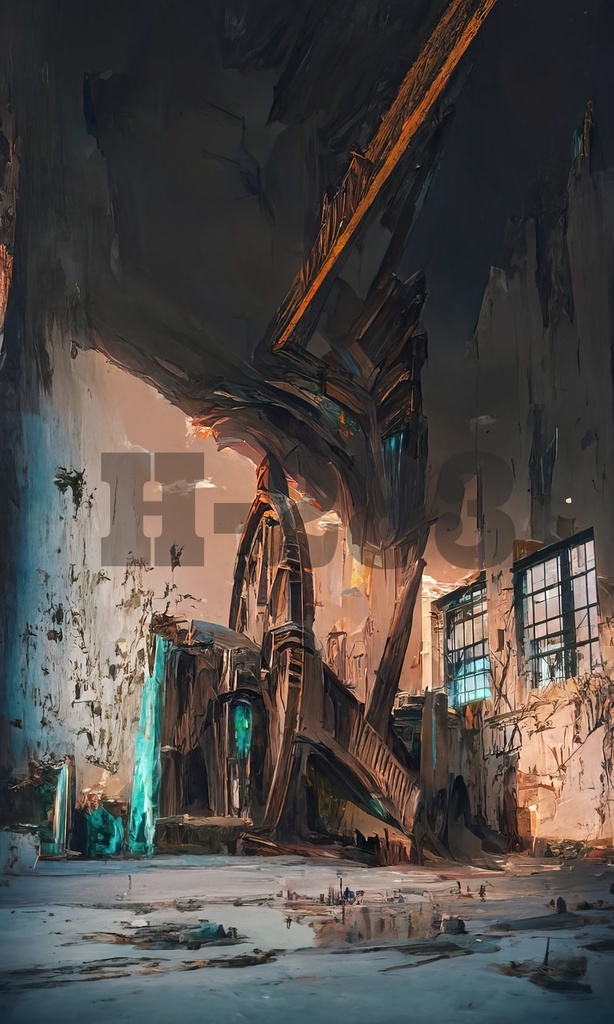 AIアートバックグラウンド『廃墟』vol.2