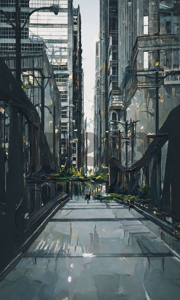 AIアートバックグラウンド『シティ』vol.1