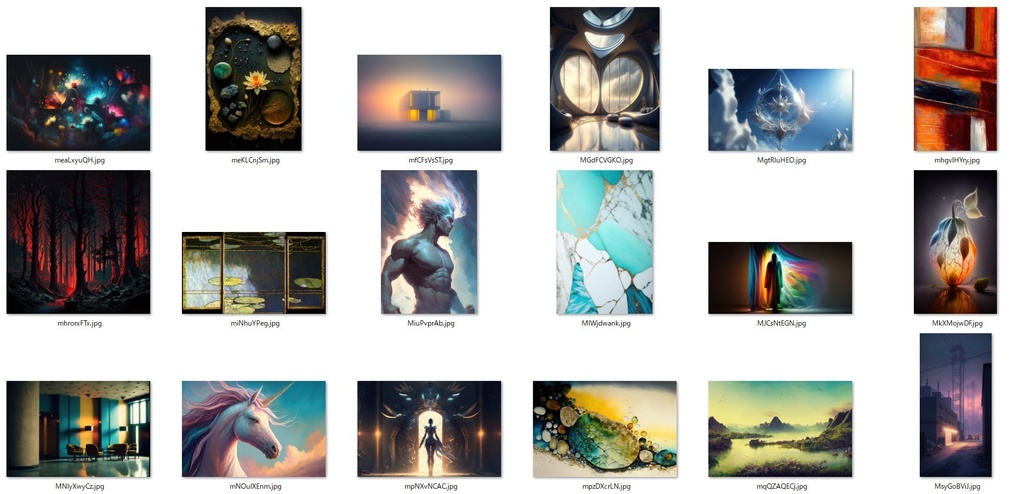 画像生成AIで生成した多様なイラストを高解像度処理したもの1000枚詰め合わせ