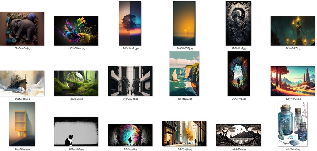 画像生成AIで生成した多様なイラストを高解像度処理したもの1000枚詰め合わせ