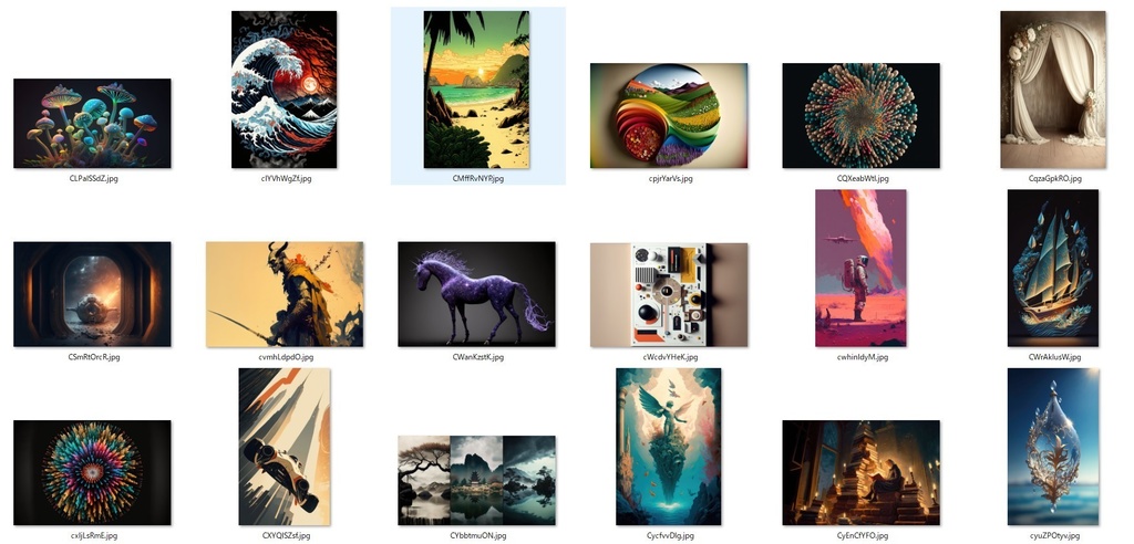 画像生成AIで生成した多様なイラストを高解像度処理したもの1000枚詰め合わせ