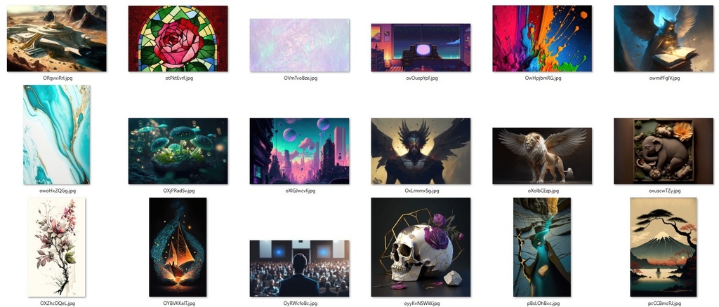 画像生成AIで生成した多様なイラストを高解像度処理したもの1000枚詰め合わせ