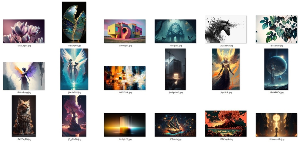 画像生成AIで生成した多様なイラストを高解像度処理したもの1000枚詰め合わせ