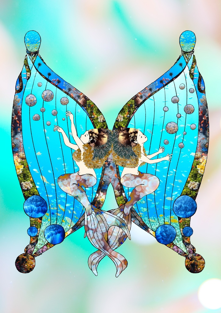 ハープ 背景あり