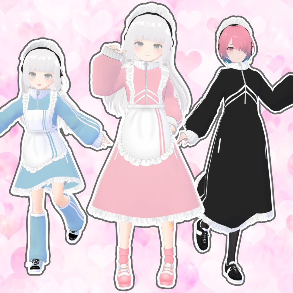 【Vroid正式版】メイドジャージセット【クレジット表記不要】