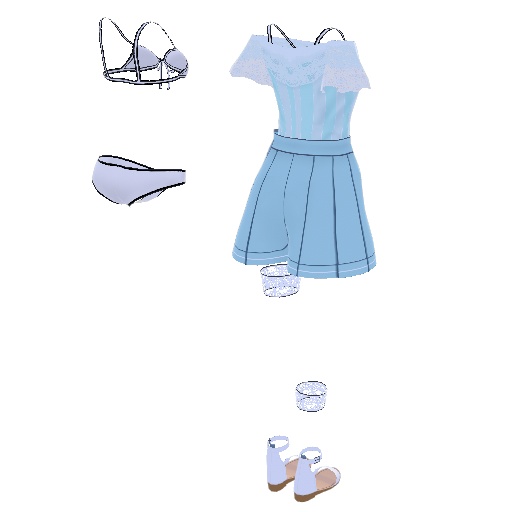 VRoid衣装_水色な夏服