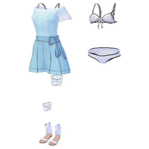VRoid衣装_水色な夏服