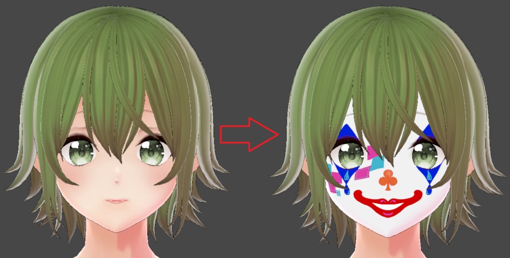フェイスペイント(道化-ピエロ)