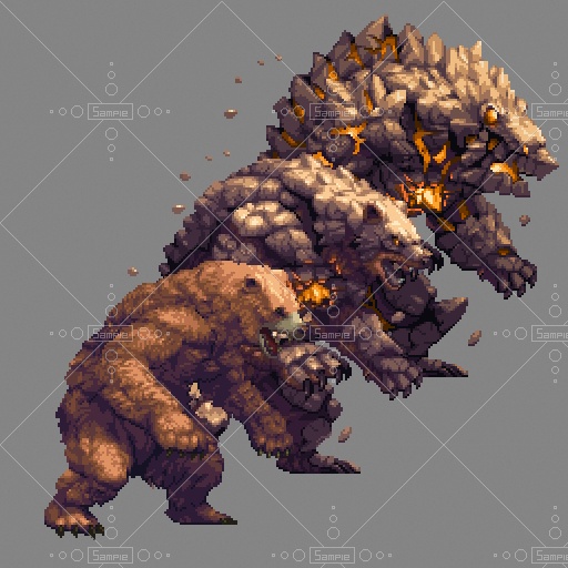 ドット絵動物系モンスターパック7属性