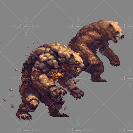 ドット絵動物系モンスターパック6属性