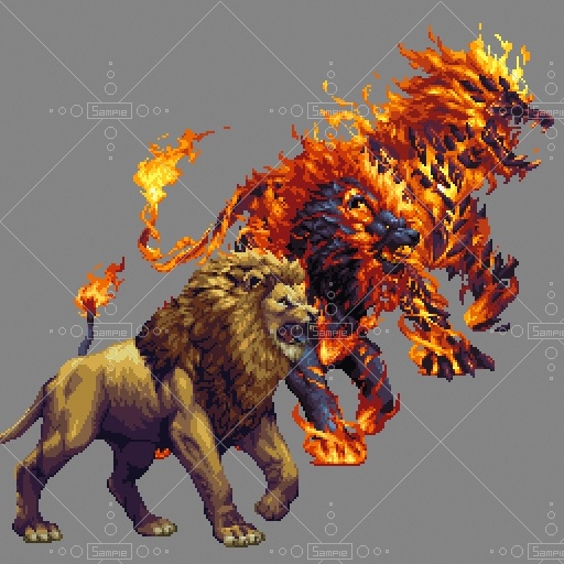 ドット絵動物系モンスターパック7属性