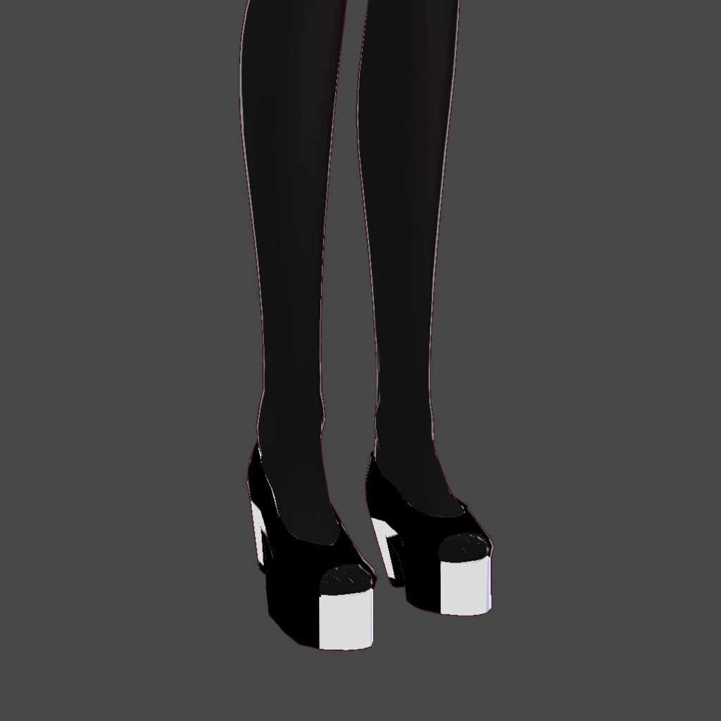 [VRoid] Black-Silver High Heels