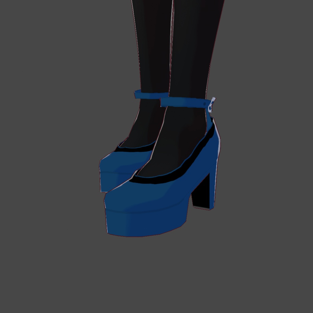 [VRoid] Chathams Blue High Heels - yudi080898 Shop - BOOTH