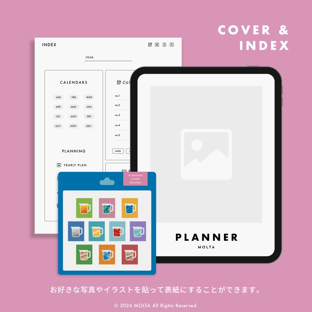 【デジタル手帳・デジタルプランナー】WEEKLY EDITION 01|GoodNotes・iPad対応|日付なし|MOLTA PLANNER