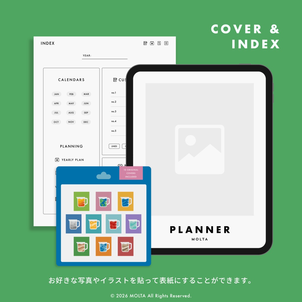 【デジタル手帳・デジタルプランナー】WEEKLY EDITION 02|GoodNotes・iPad対応|日付なし|MOLTA PLANNER