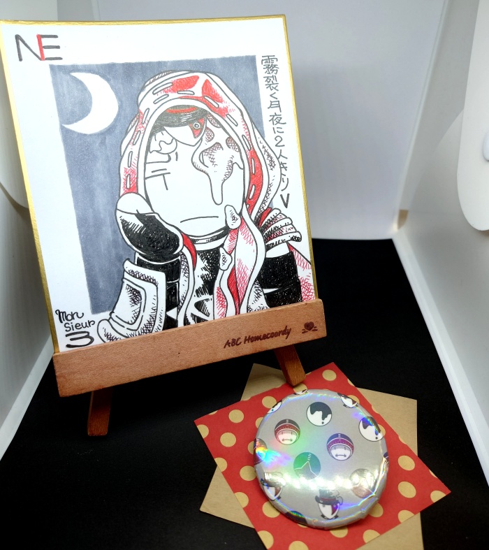 銀暗ミニ色紙＆缶バッチセット